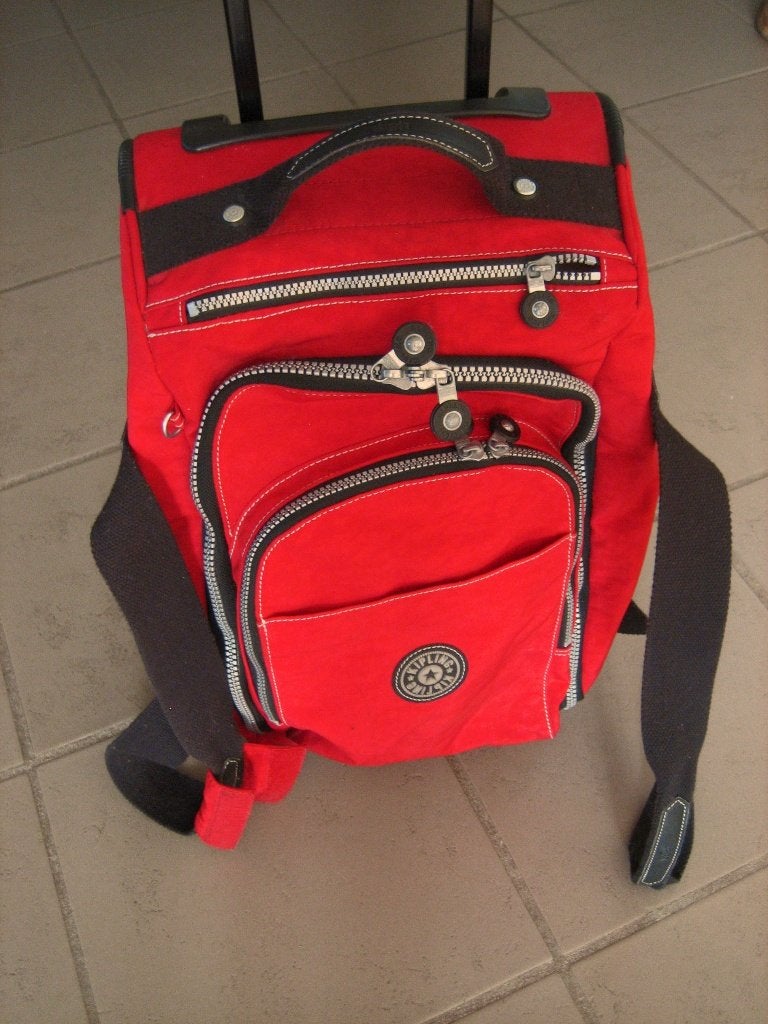 Zeer handig rood rolkoffer KIPLING H45cm B26cm Snazzeys, Wieltjes, 20 tot 30 cm, Verzenden, Zo goed als nieuw