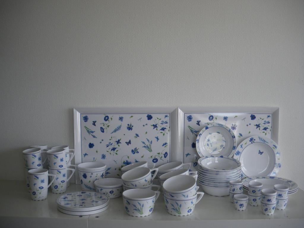 Mepal Blauw gebloemd servies, Ophalen of Verzenden, Zo goed als nieuw