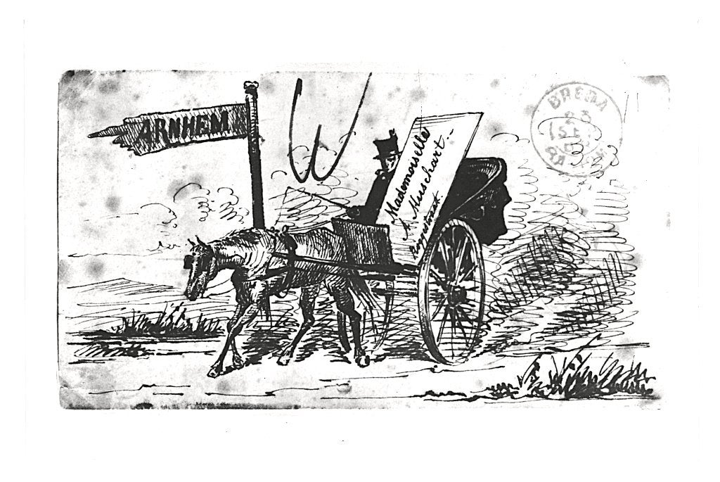 949039	Ansichtkaart v brief met bijzonder adres Arnhem	1955, Ophalen of Verzenden, 1940 tot 1960, Ongelopen, Gelderland