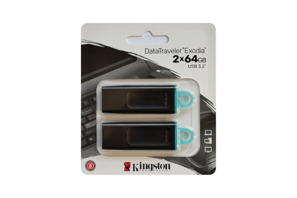 Kingston DataTraveler Exodia 2x64GB USB 3.2 Flash Drives, Sunbury on Thames, Middlesex TW16 7EP, Kingston, Kingston Technology