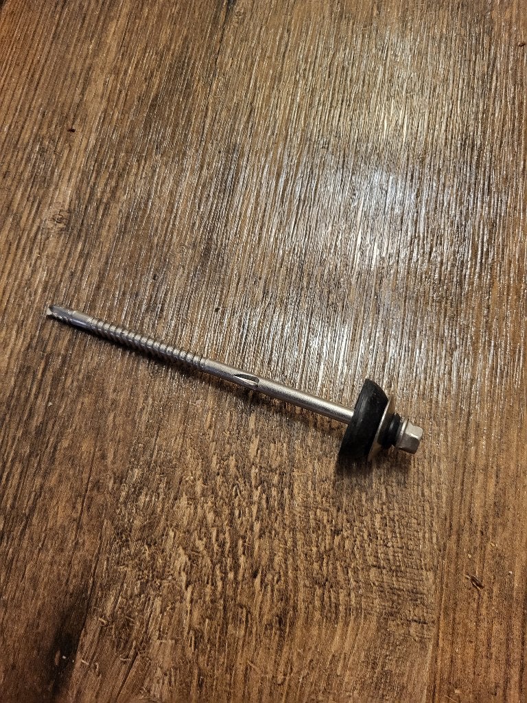 Zelfborende RVS dakbout (Golfplaatschroef) 130mm, 100 tot 250 mm, Schroeven, Nieuw, Ophalen of Verzenden