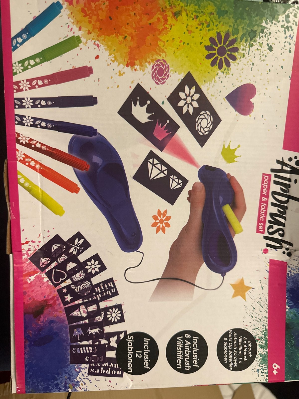 Nieuwe Airbrush set voor papier en stof - Ongeopend!, Ophalen, Nieuw, Knutselen