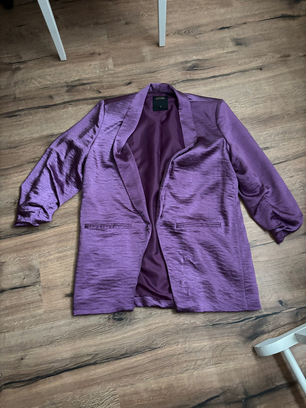 Paarse satijnen blazer van Seven Sisters, Paars, Ophalen of Verzenden, Zo goed als nieuw, Jasje