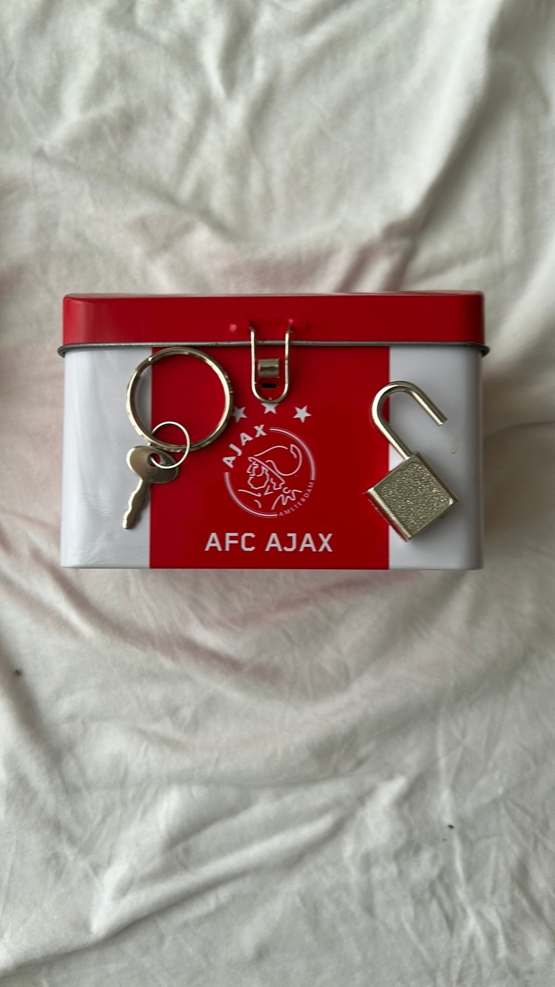 Ajax spaarpot met slot, Ophalen of Verzenden, Nieuw, Steen, Aardewerk of Keramiek