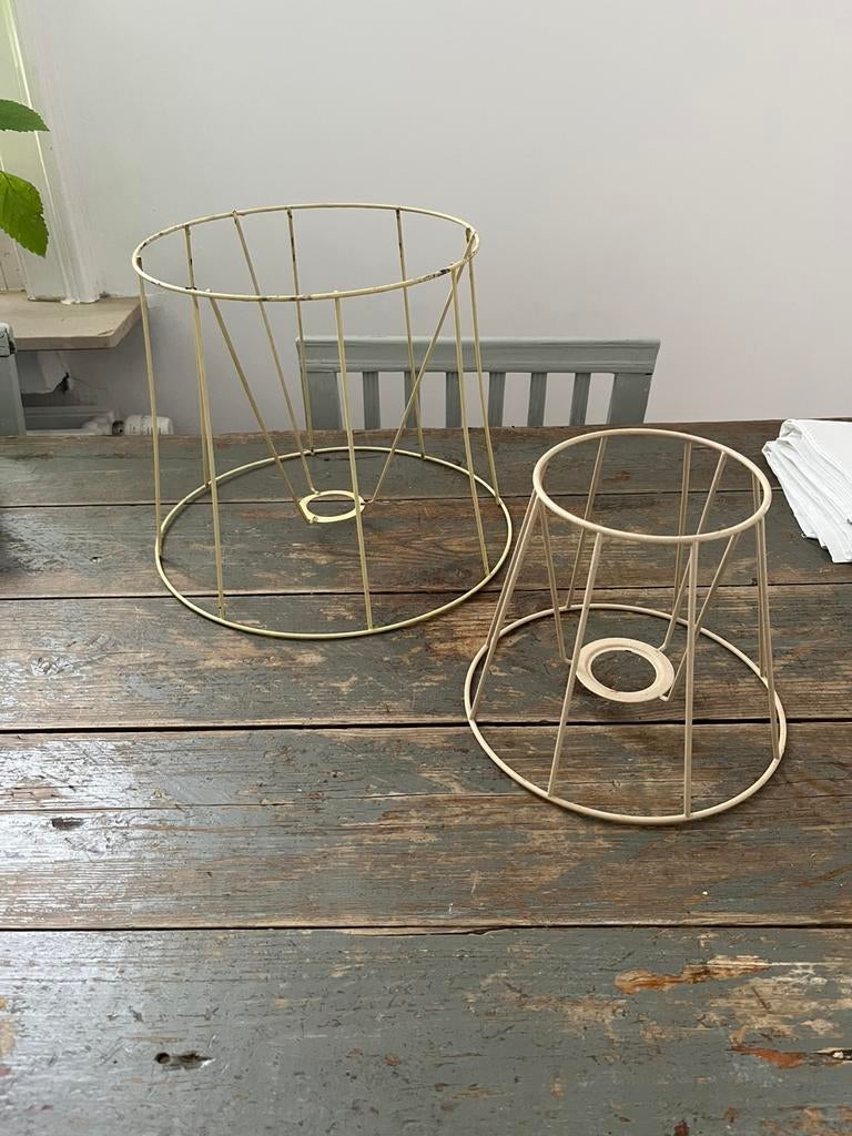 VINTAGE RETRO LAMPENKAP DRAAD MODEL LAMP, Huis en Inrichting, Lampen | Lampenkappen, Ophalen of Verzenden, Zo goed als nieuw, Rond