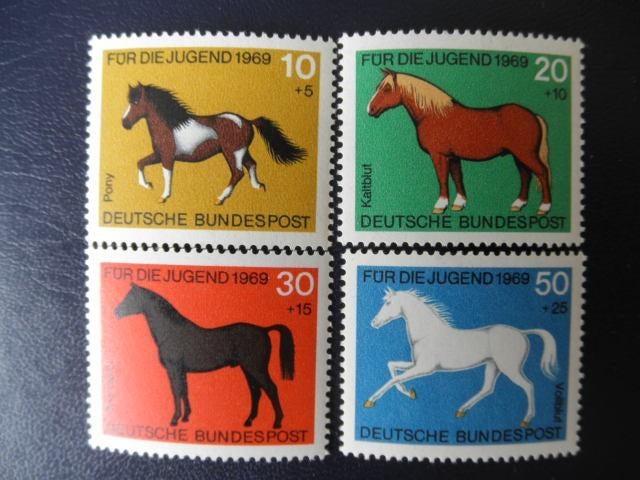 Postzeg. paarden Duitsland 1969 - cat.w. € 3,60 postfris., Ophalen of Verzenden, Postfris, Dier of Natuur