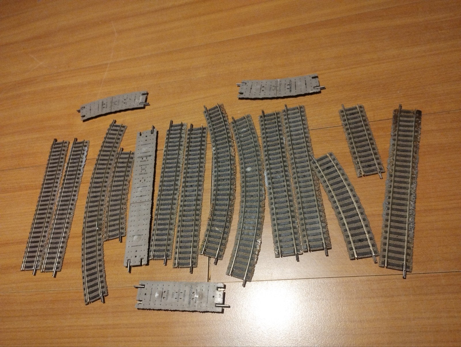 Fleischmann Rails H0  profi- Diverse rechte en gebogen rails, Gebruikt, Gelijkstroom, Fleischmann, Rails
