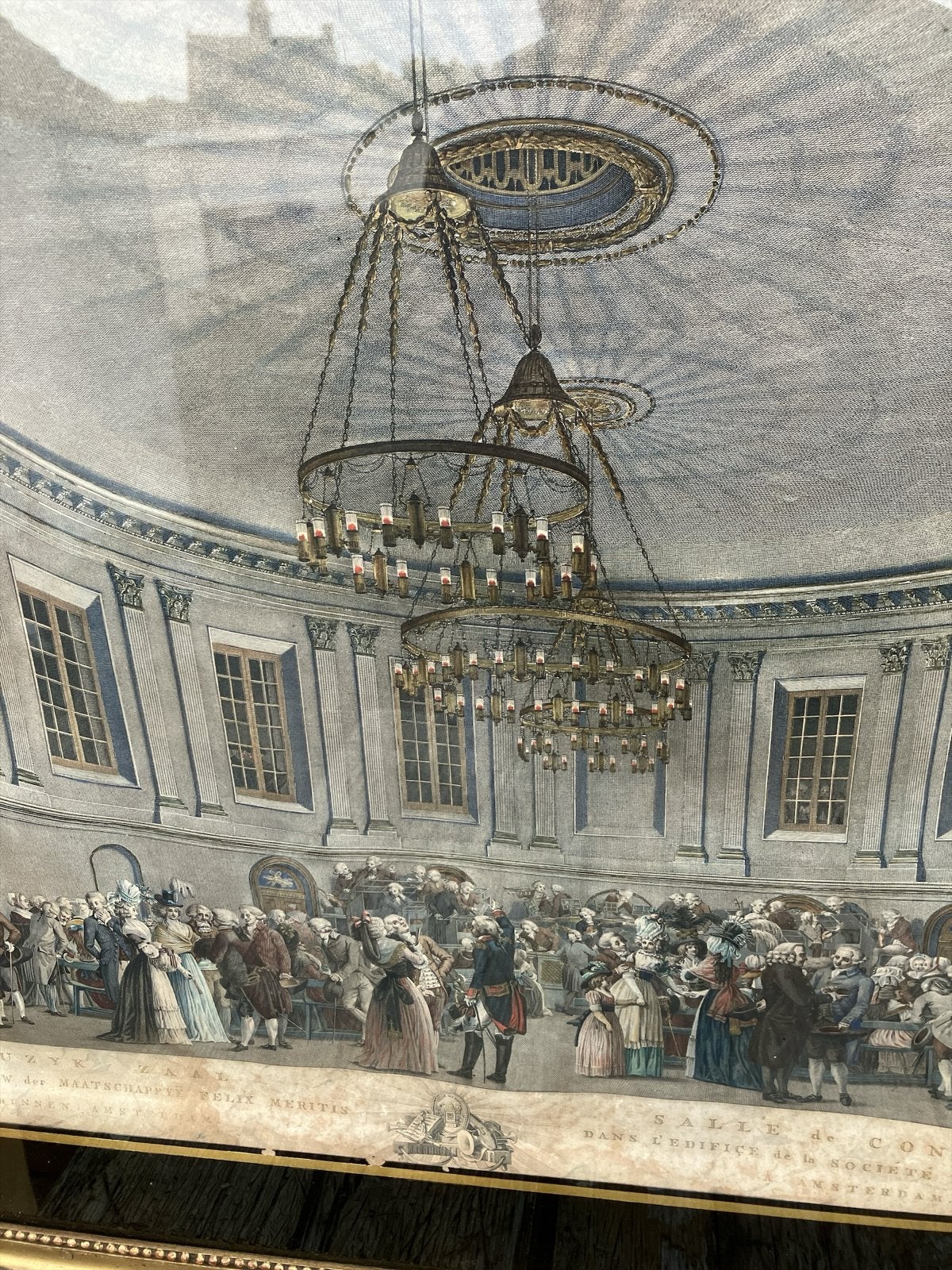 Antieke 1777 Gravure Reinier Vinkeles N.vd Meer Amsterdam, Ophalen, Handgekleurd, Stadsgezicht, Gravure