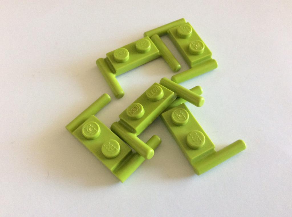 Lego 5 space handvatten 1x2 lime, Ophalen of Verzenden, Nieuw, Losse stenen, Lego