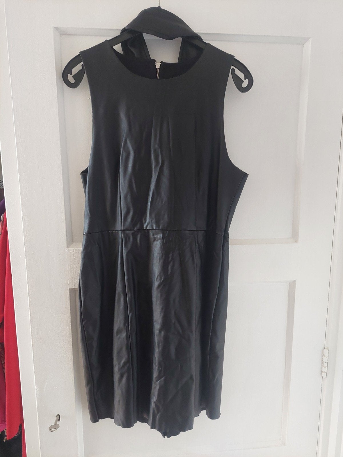 H&M Zwarte Faux Leren Jurk Maat L, Ophalen, H&M, Zwart, Maat 42/44 (L)