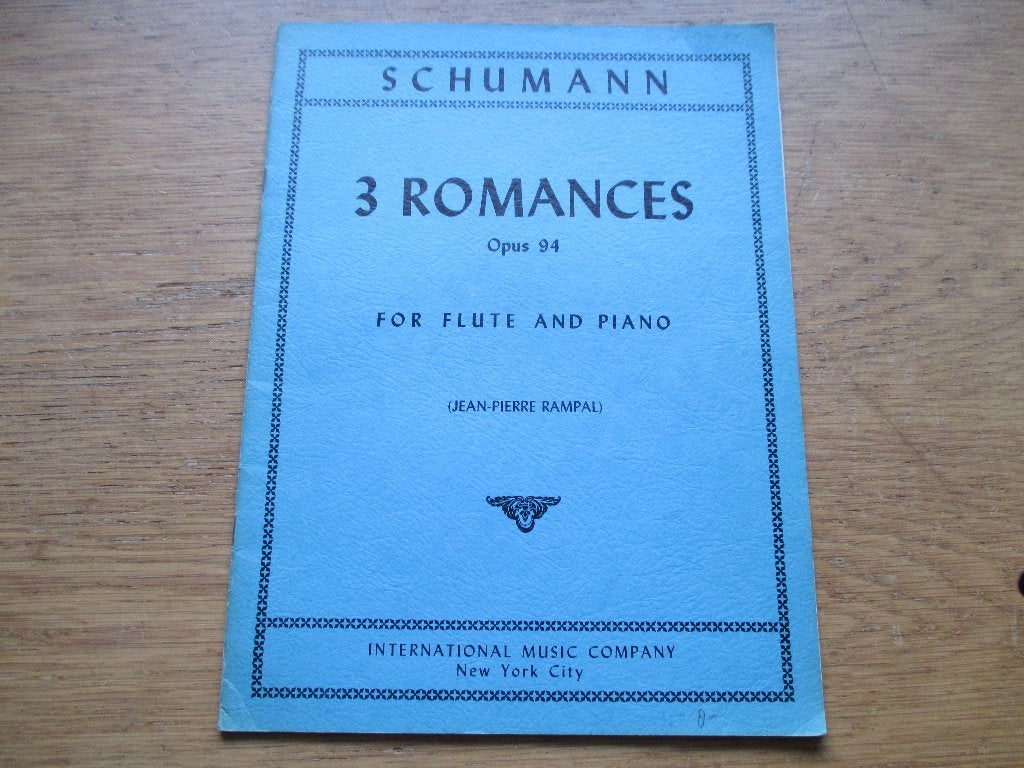 Schumann 3 Romances Opus 94 voor Fluit en Piano, Gebruikt, Klassiek, Piano, Ophalen of Verzenden