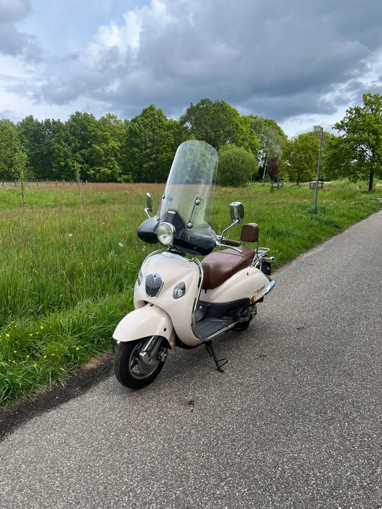 La Souris scooter 45 km/u - Crème/Bruin, Ophalen, Gebruikt, Maximaal 45 km/u, Benzine