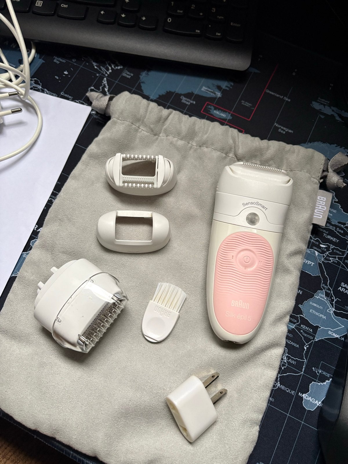 Braun Silk-épil 5 SensoSmart Epilator met accessoires, Ophalen of Verzenden, Gebruikt, Scheren en Epileren