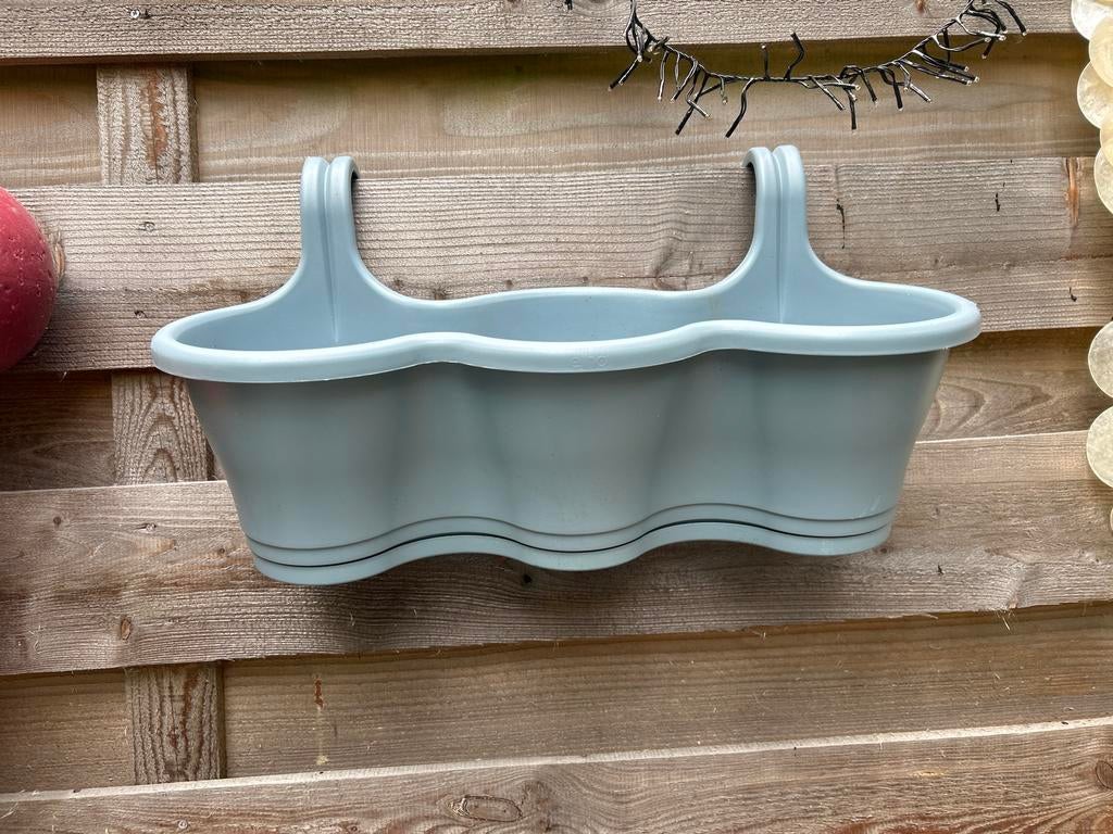 Elho Corsica Easy Hanger Trio Bloembak - Grijs, Tuin en Terras, Ophalen, Kunststof, Minder dan 30 cm, Balkon