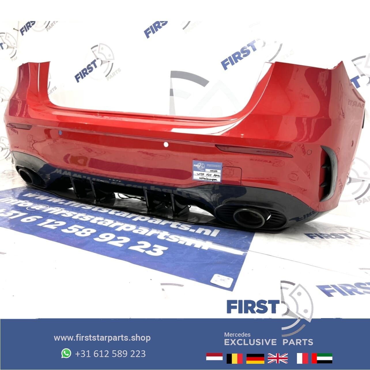W177 A KLASSE 2021 A35 AMG AERO ACHTERBUMPER ROOD COMPLEET O, Auto-onderdelen, Carrosserie en Plaatwerk, Gebruikt, -, Ophalen of Verzenden