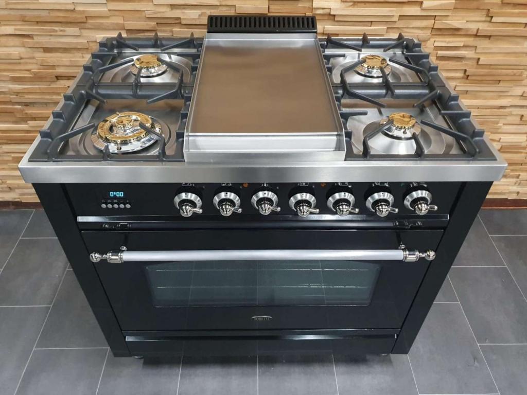 🔥Luxe Boretti Fornuis 90cm hoogglans zwart + rvs frytop, Niet ingevuld, 60 cm of meer, Niet ingevuld, Ophalen of Verzenden