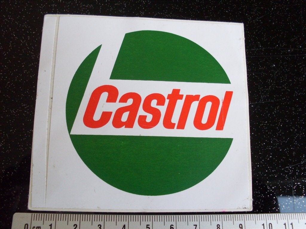 sticker castrol logo vierkant, Verzamelen, Ophalen of Verzenden, Zo goed als nieuw, Bedrijf of Vereniging
