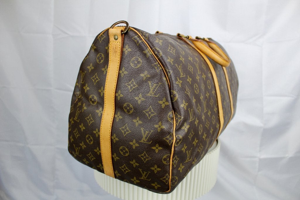 Louis Vuitton Keepall 55 - 1282, 40 tot 60 cm, 30 cm of meer, Gebruikt, Bruin