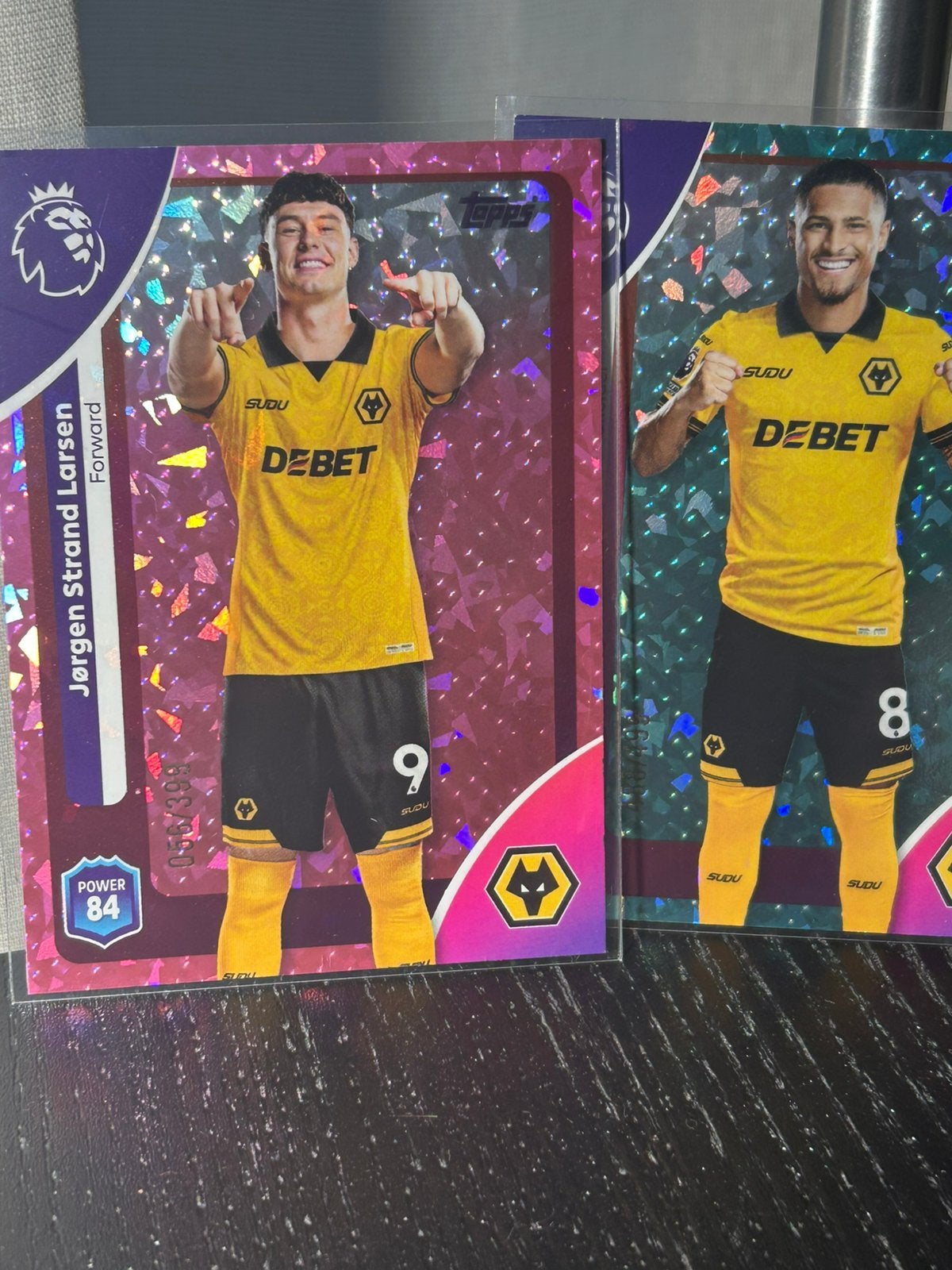 Topps parallel premier league wolverhampton cards, Ophalen of Verzenden, Zo goed als nieuw, Losse kaart, Foil