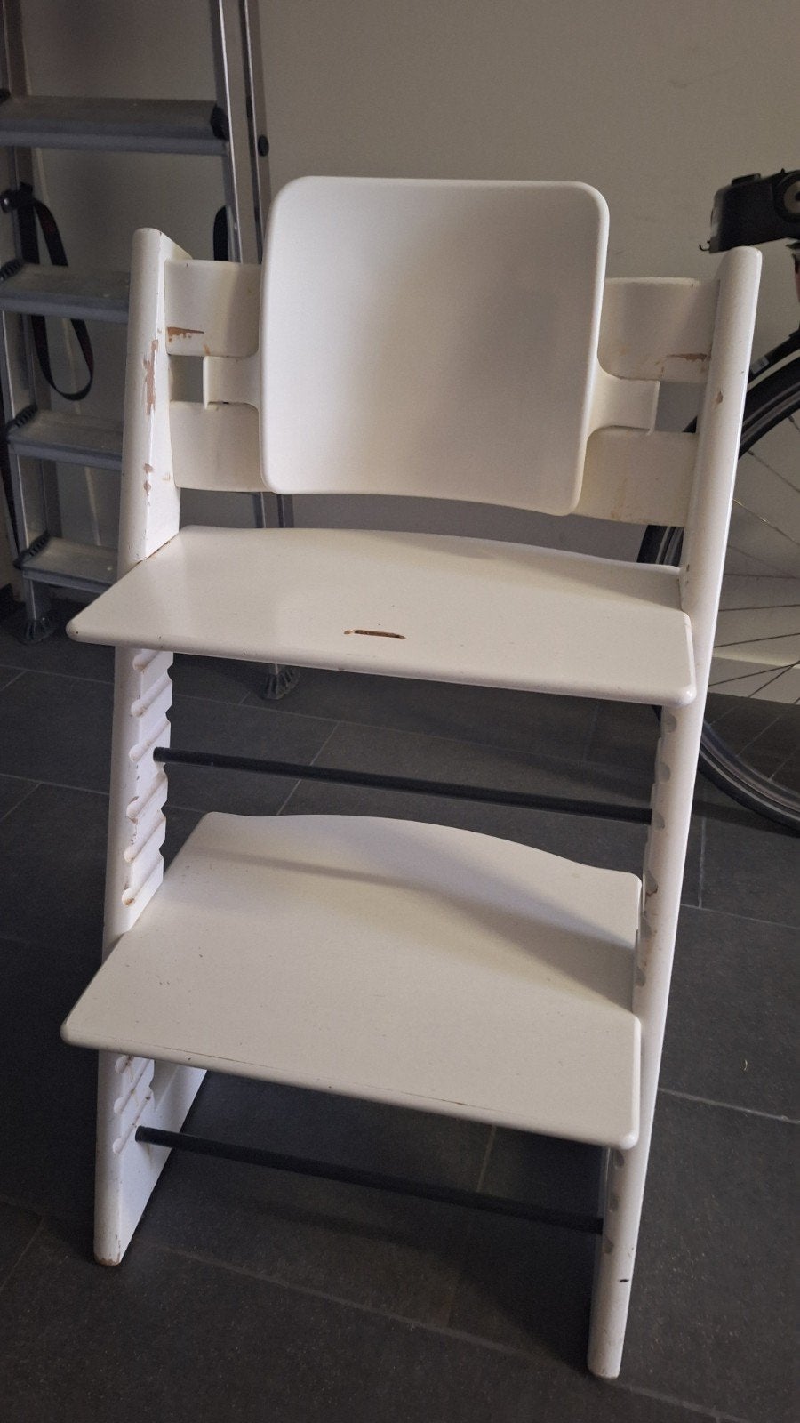 Gebruikte Stokke kinderstoel - opknapper, Gebruikt, Wit, Ophalen of Verzenden, Eén