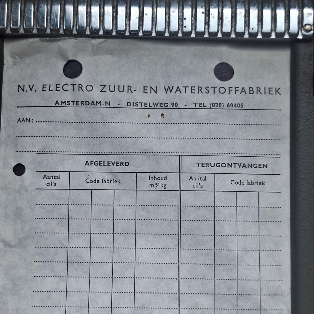 Paragon copier bonnen electro zuur waterstoffabriek A'dam, Ophalen
