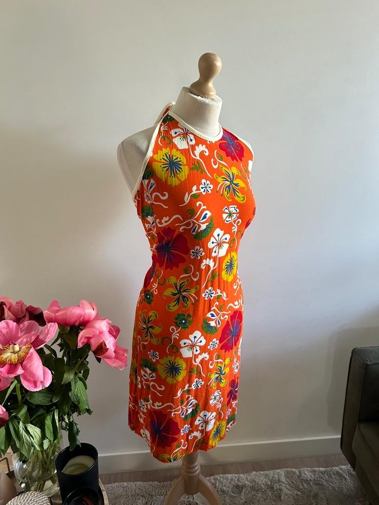 Bakery Ladies maat XL oranje zomer halter jurk 3257, Bakery Ladies, Maat 46/48 (XL) of groter, Oranje, Zo goed als nieuw