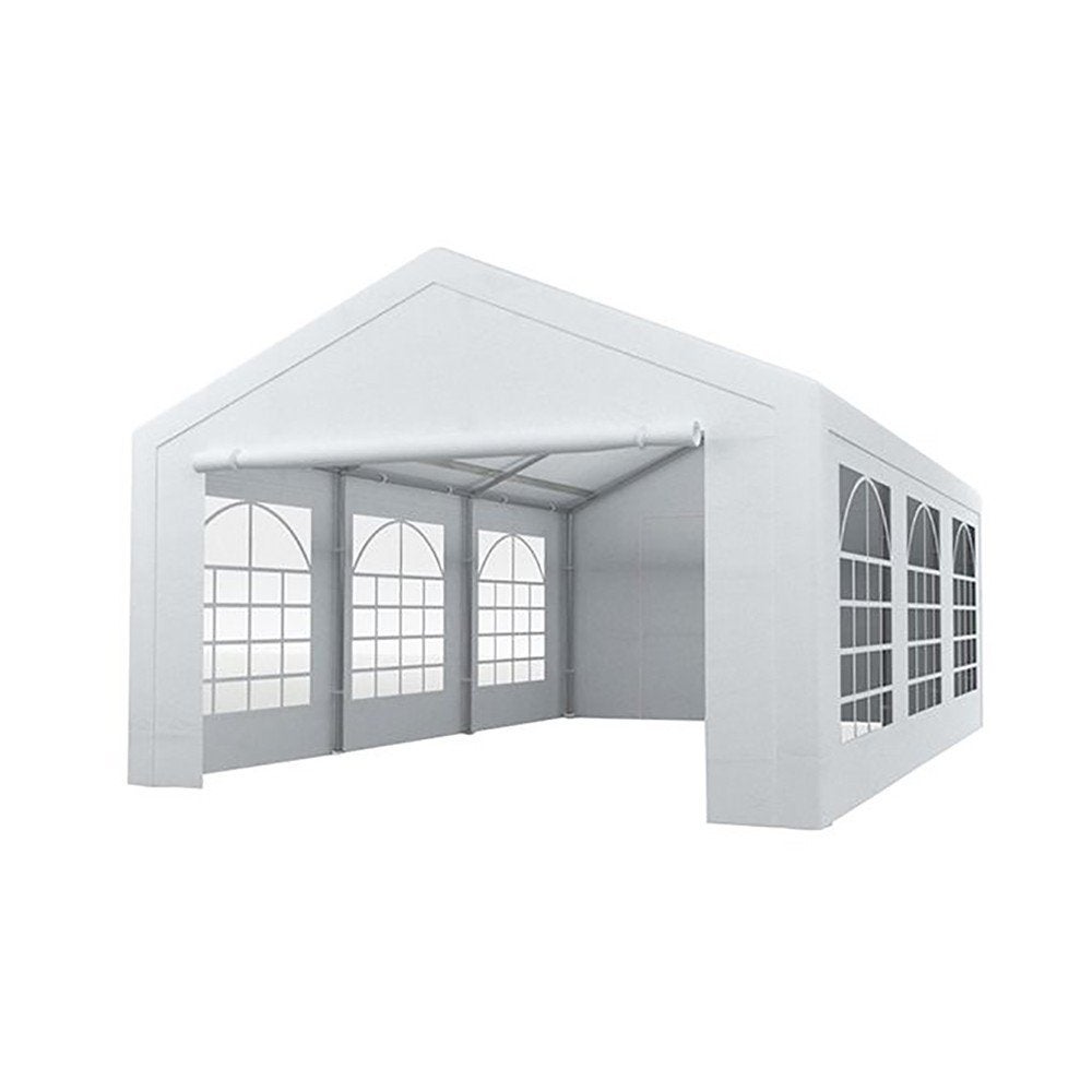 Witte Partytent met zijkanten 4 x 8 meter, Ophalen, Gebruikt, Partytent, 2 meter of meer