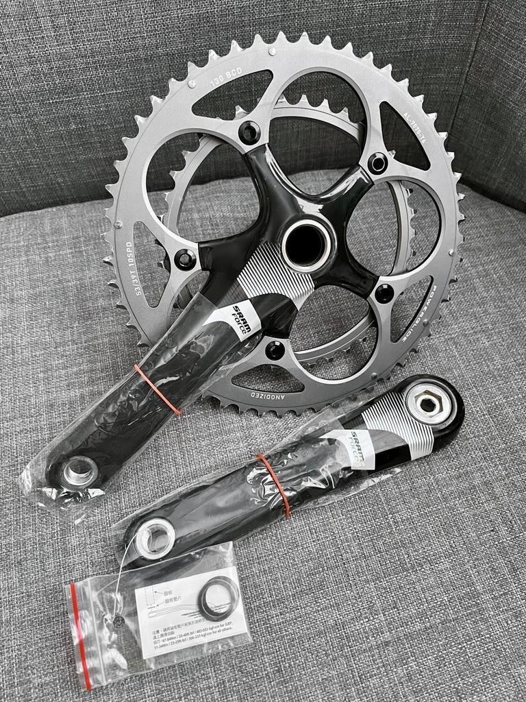 SRAM Force carbon crankstel 53/39T – 175 mm – 130 BCD, Fietsen en Brommers, Fietsonderdelen, Zo goed als nieuw, Stuur, Aluminium