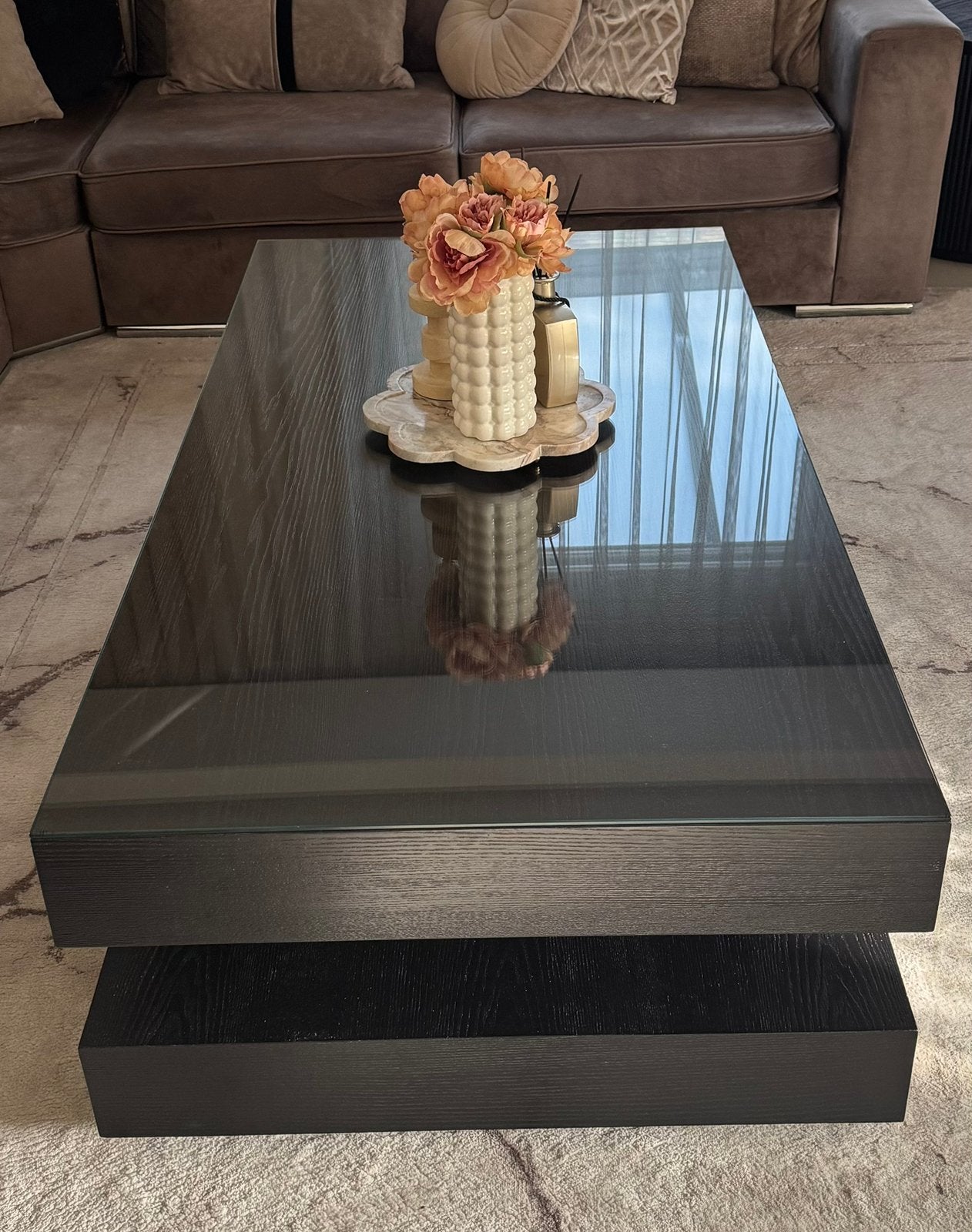 Salontafel richmond Oakura 150x80 cm in perfecte staat, Ophalen, Glas, 100 tot 150 cm, 50 tot 100 cm
