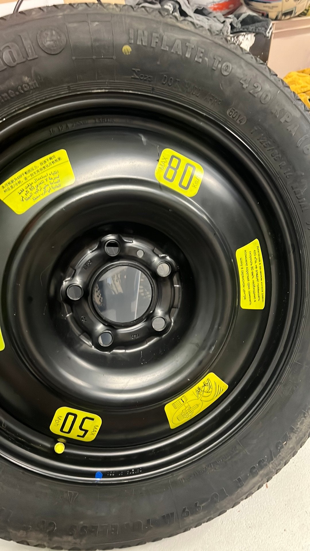 Reservewiel set 5x108 T 125/85 R16 incl. Krik, Ophalen, Zo goed als nieuw