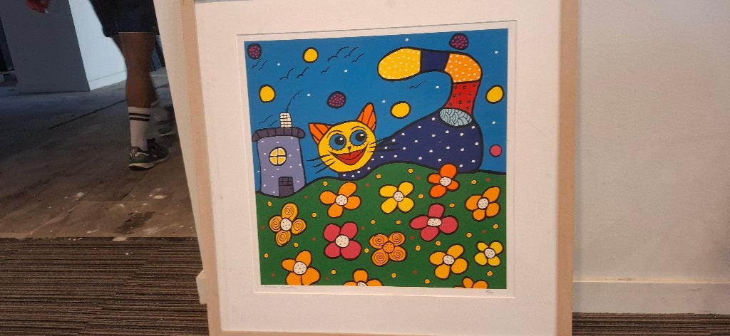 Catch me if you can, Ophalen, Papier/karton, Zeefdruk, Ingelijst