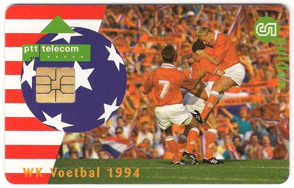 Oranje goes USA! WK Voetbal 1994 (telefoonkaart + postzegel), Verzamelen, Telefoonkaarten, Ophalen of Verzenden, Nederland