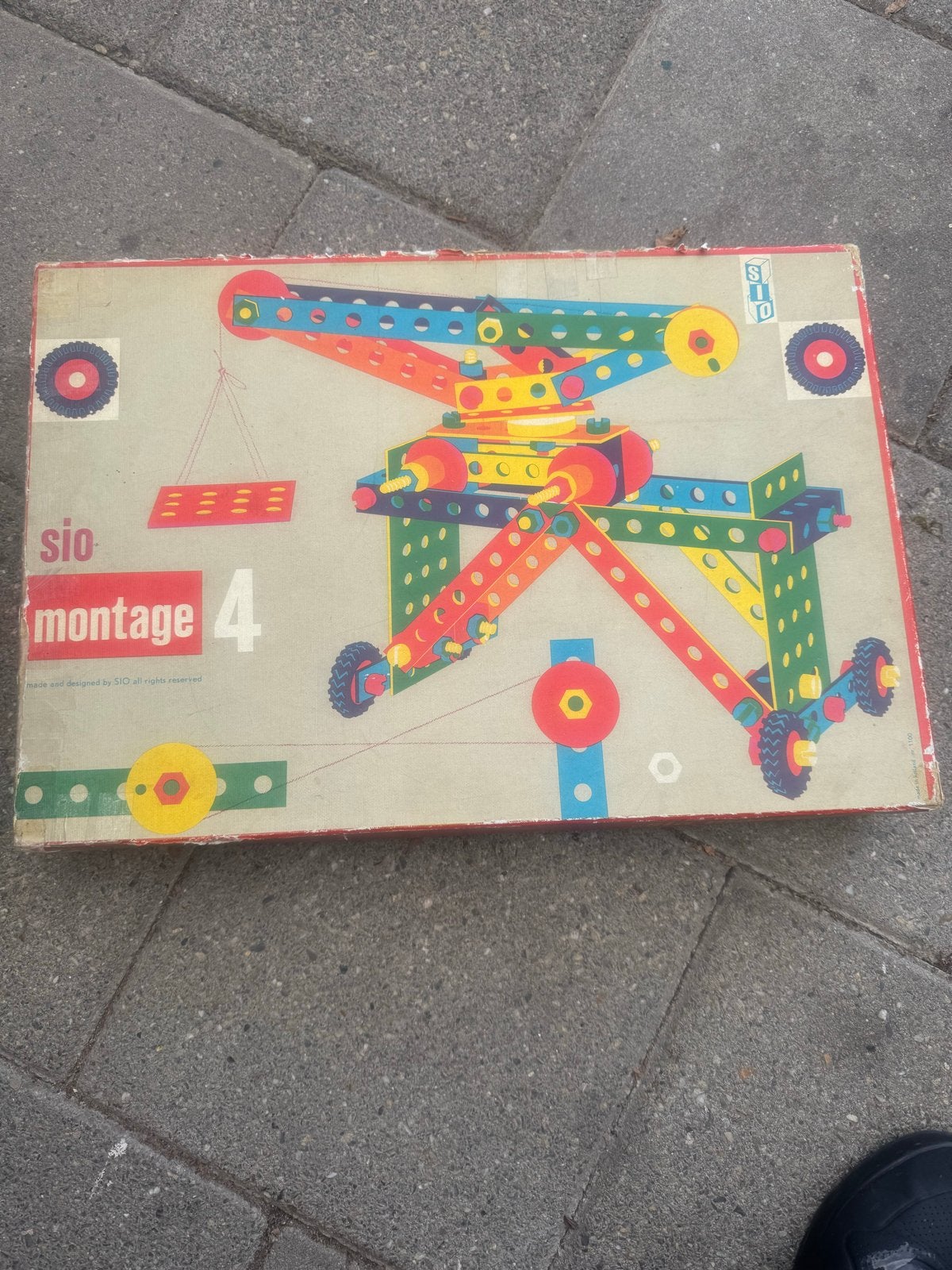 Vintage SIO Montage 4 Bouwdoos - Houten Constructiespeelgoed, Ophalen of Verzenden, Gebruikt, Overige merken