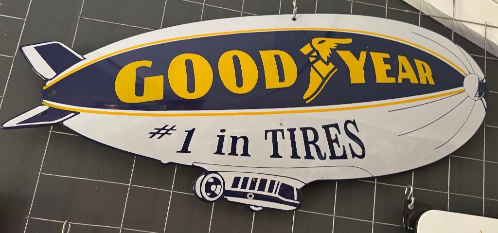 emaille reclamebord goodyear, Ophalen of Verzenden, Nieuw, Reclamebord