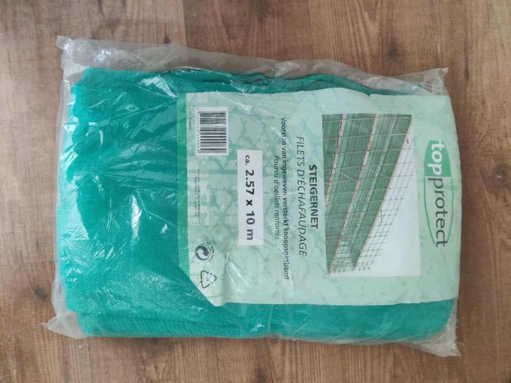 Steigernet  2,75 x 10 m groen, Doe-het-zelf en Verbouw, Ophalen, Nieuw, Gevelsteiger, 2 tot 5 meter