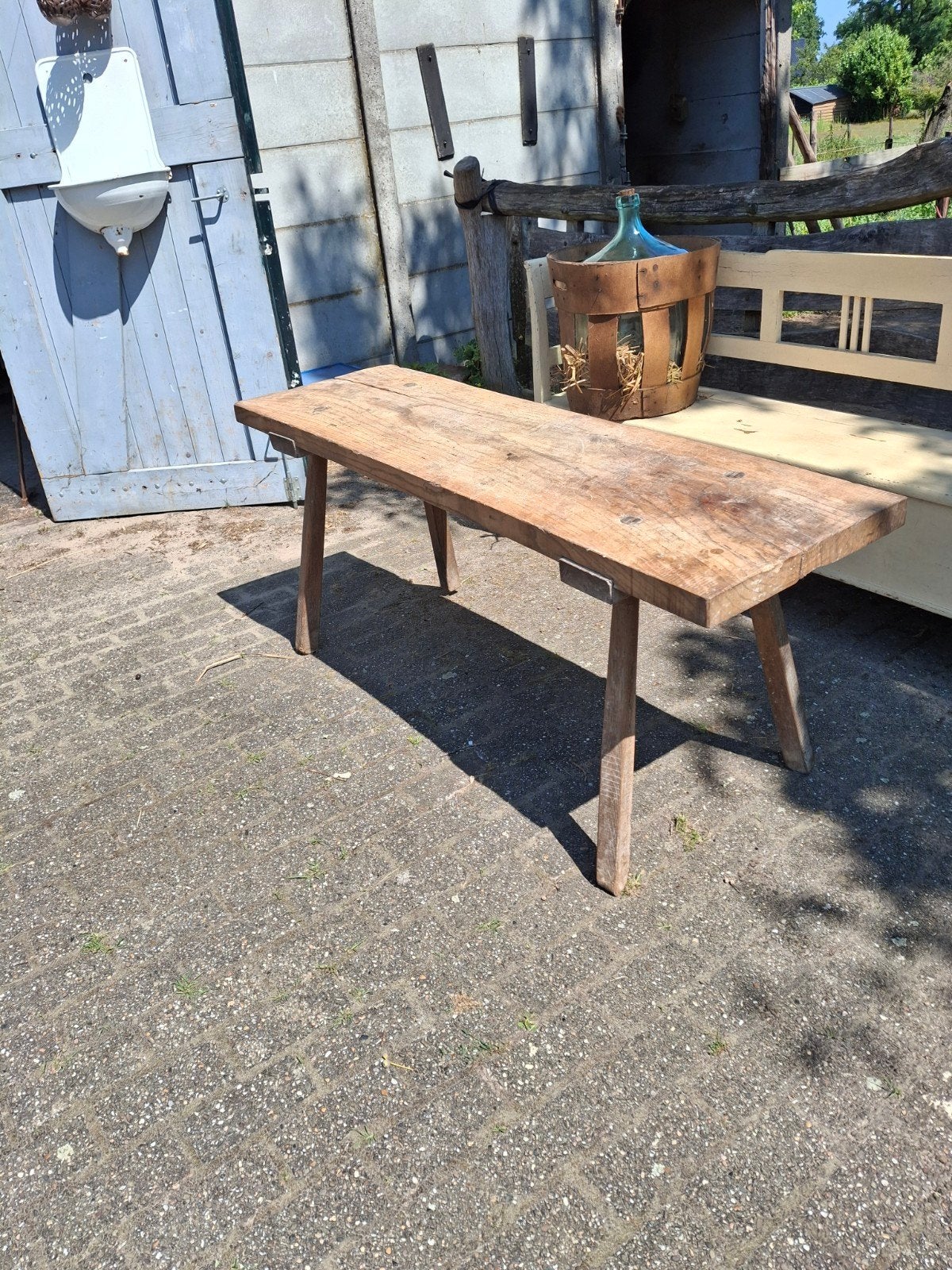 Oude Boeren Tafel - Oerdegelijk en Vintage Eyecatcher, Antiek en Kunst, Antiek | Meubels | Tafels, Ophalen of Verzenden