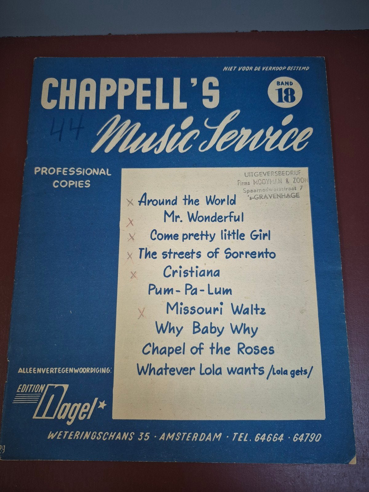 Chappell's Music Service Band 18 - Around the World, Ophalen of Verzenden