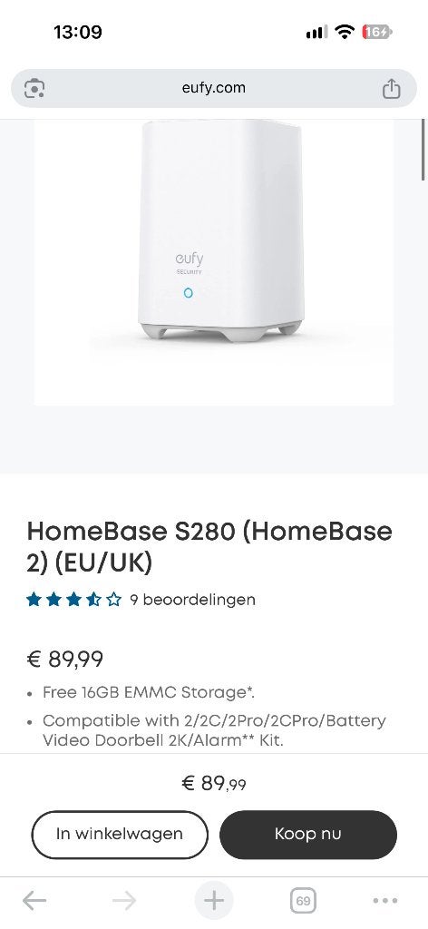 Eufy HomeBase 2 | Nieuwe HomeBase compleet zonder doos, Ophalen of Verzenden, Nieuw