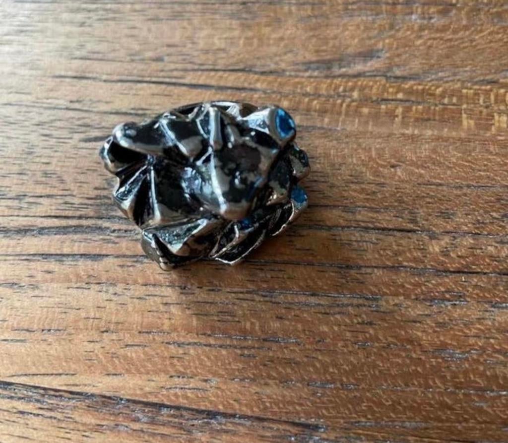 Unieke Zilverkleurige Ring met Leeuwenkop Design, Ophalen of Verzenden, Zo goed als nieuw