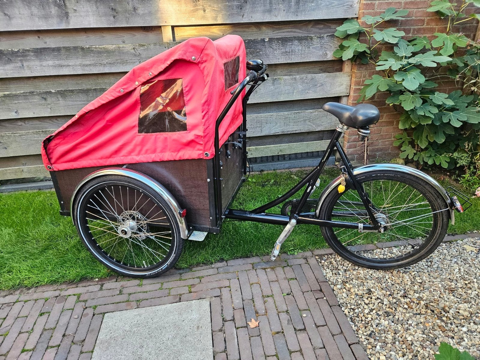 Bakfiets Christianiabikes lichtgewicht, Fietsen en Brommers, Ophalen, Gebruikt, 2 kinderen, Huif