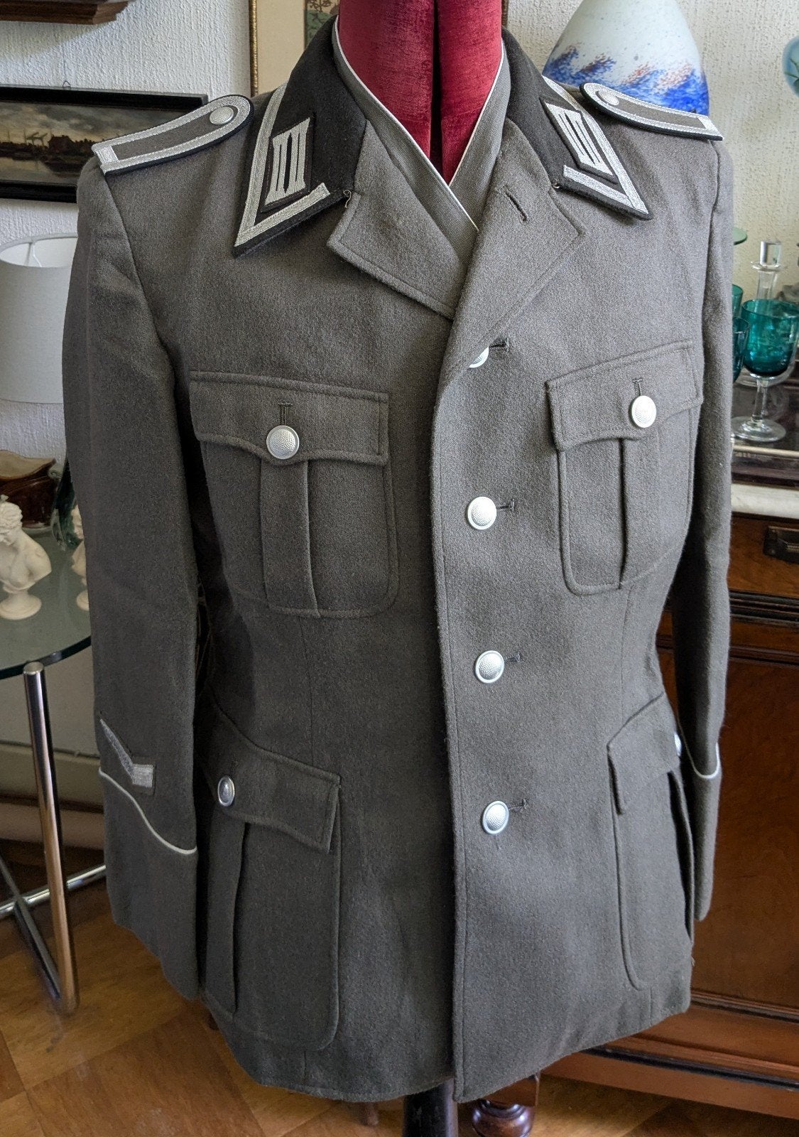 Vroege NVA DDR uniform jas onderofficier Funker Feldbluse, Ophalen of Verzenden, Landmacht, Duitsland, Kleding of Schoenen