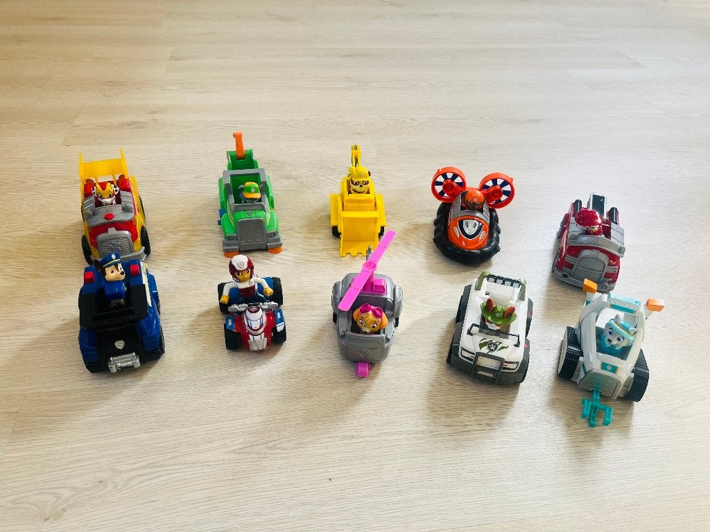 Paw Patrol Collectie - 10 Voertuigen met Figuren - 13 cm, Ophalen of Verzenden, Gebruikt