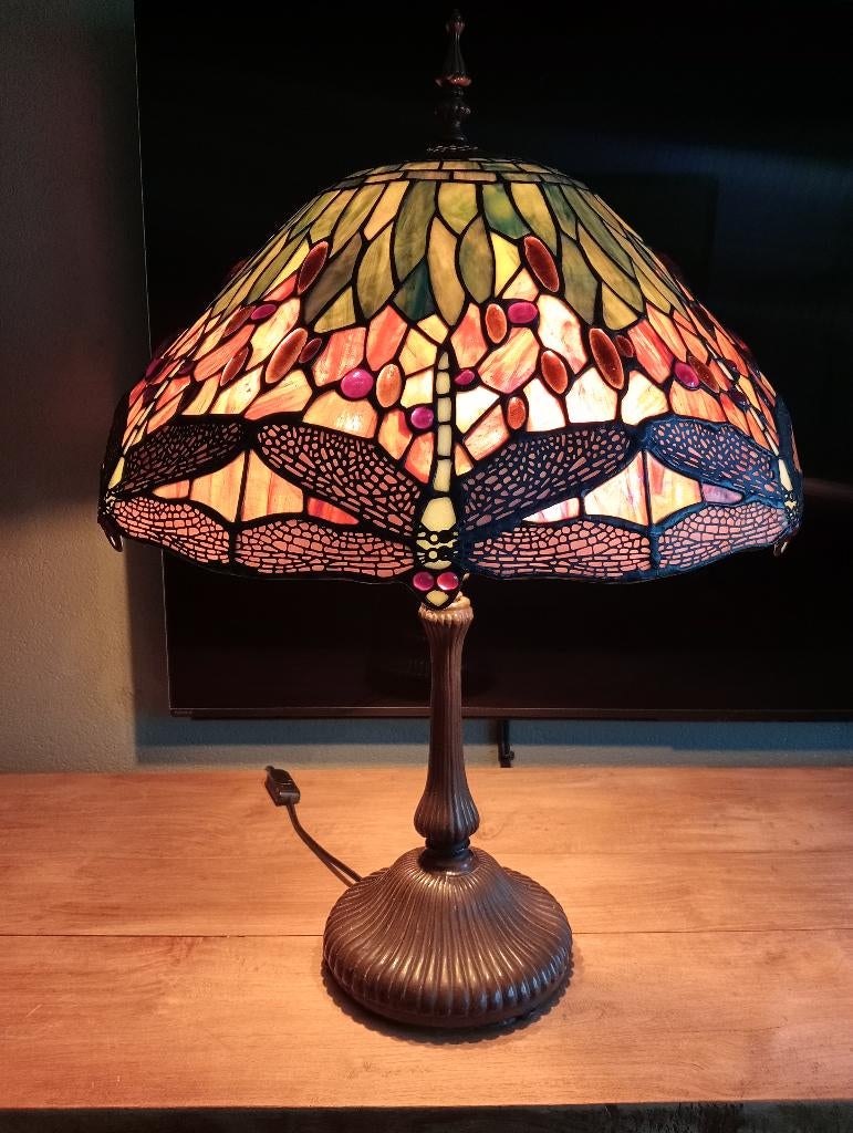 Grote Tiffany Dragonfly libelle tafellamp 75 x 55, Ophalen, 50 tot 75 cm