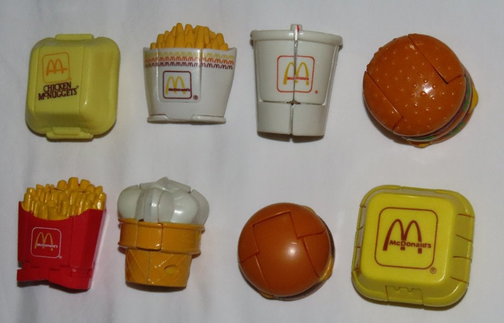 8 McDonalds happy meal Transformers jaren 80 / 90, Verzamelen, Ophalen of Verzenden, Zo goed als nieuw