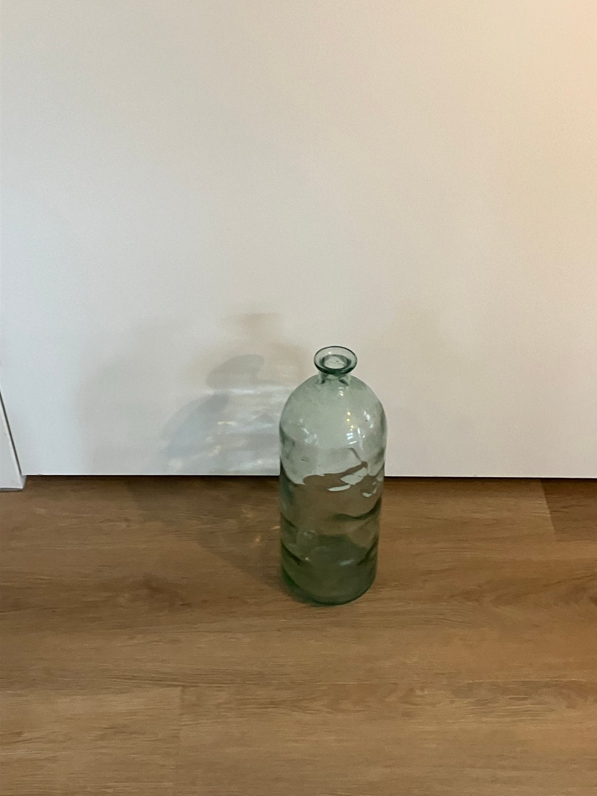 Grote glazen vaas/fles - Groen getint, Ophalen