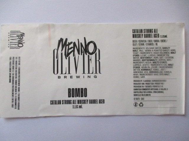 bieretiket Spanje 20-10 - menno olivier brewing, Verzamelen, Ophalen of Verzenden, Gebruikt, Overige typen, Overige merken