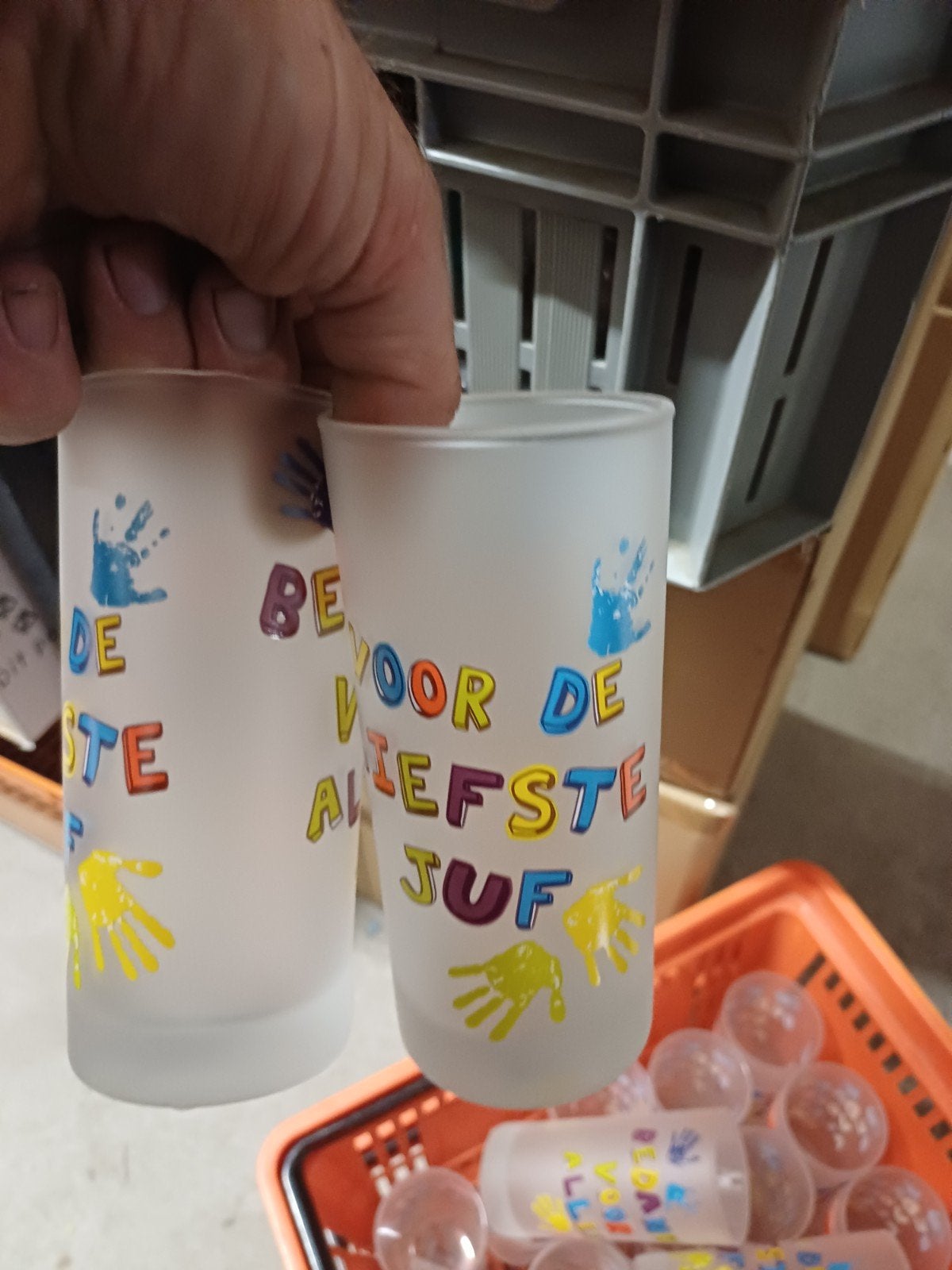 Bedankje juf/meester glaasjes, Ophalen, Nieuw, Meerkleurig, Overige merken