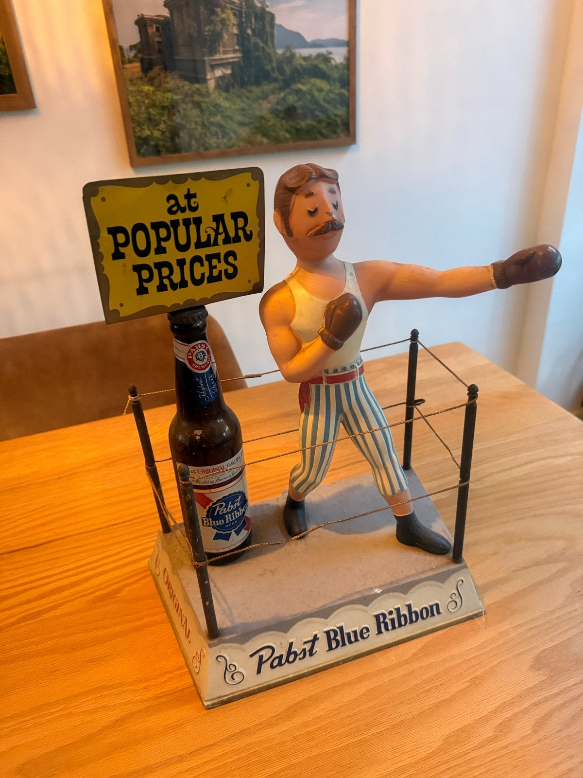 Zeldzaam Pabst Blue Ribbon Bokser Display uit 1950, Ophalen of Verzenden, Gebruikt, Overige typen