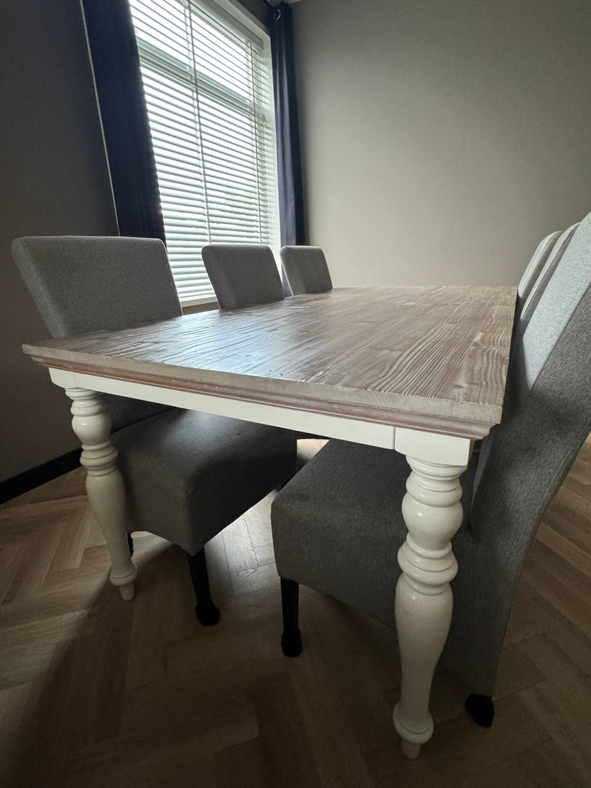 Eettafel (2m x 1m) met 6 stoelen, Huis en Inrichting, Tafels | Eettafels, Ophalen, Gebruikt, 200 cm of meer, 50 tot 100 cm