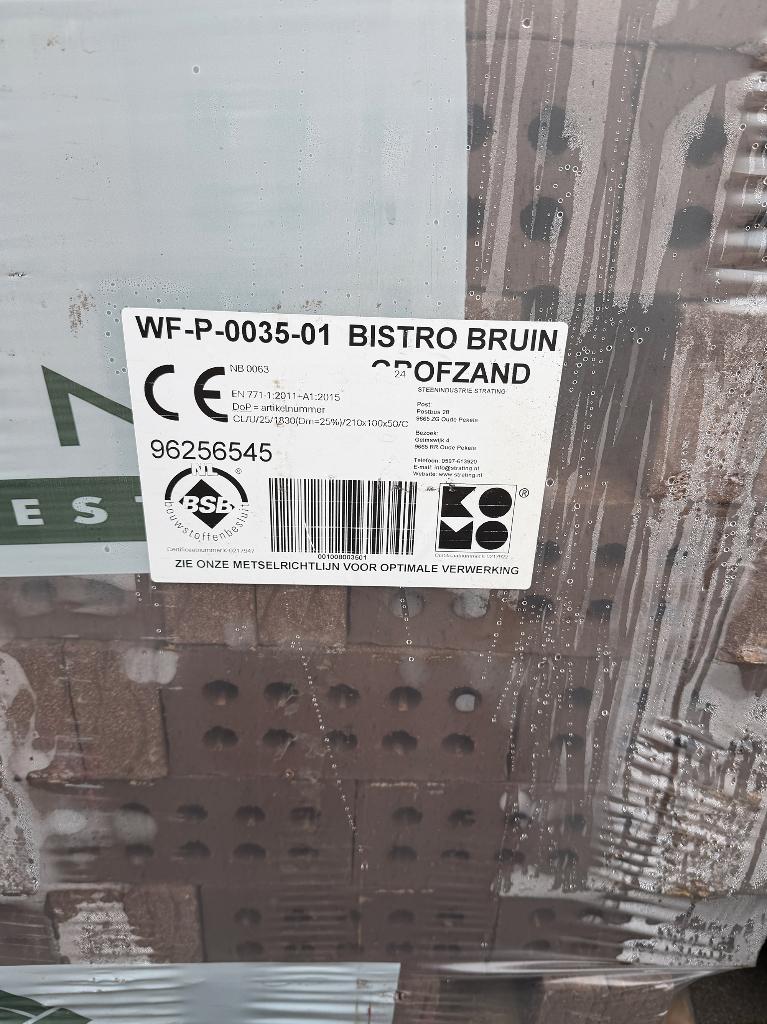 Steenindustrie Strating WF P-0035 -01 Bistro Bruin Grofzand, Ophalen, Nieuw, Bakstenen